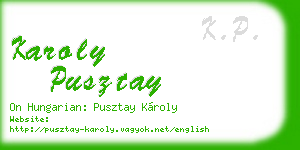 karoly pusztay business card